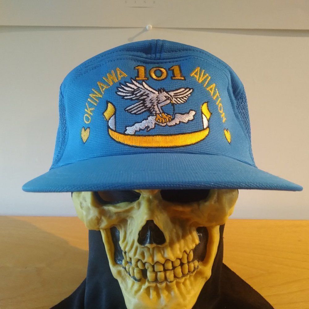 Deadstock Vintage Okinawa Aviation 101 Snap Back Trucker Hat